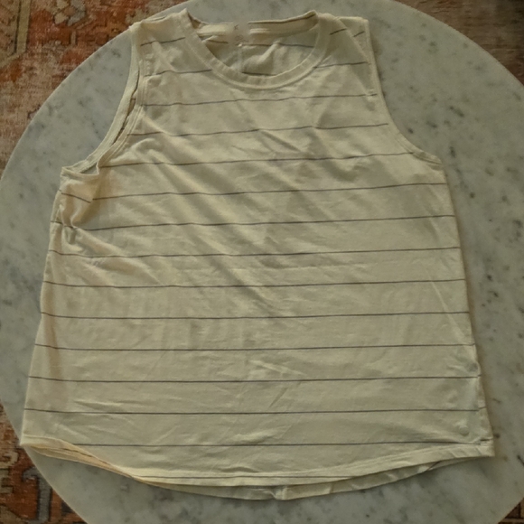 CALIA by Carrie Underwood Cream Striped Tank Top - Picture 1 of 3